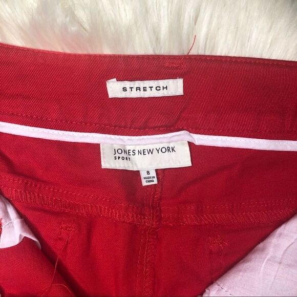 Jones New York sports red crop denim sz 8 - Picture 3 of 8